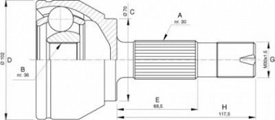 OPEN PARTS cvj573110 -  Шарнирный комплект, приводной вал